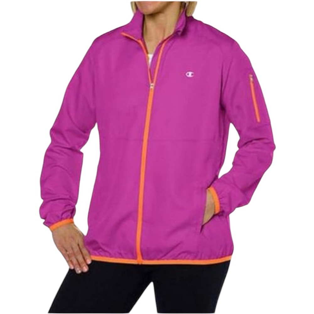 Champion Elite Women’s large zip up lightweight jacket magenta and orange